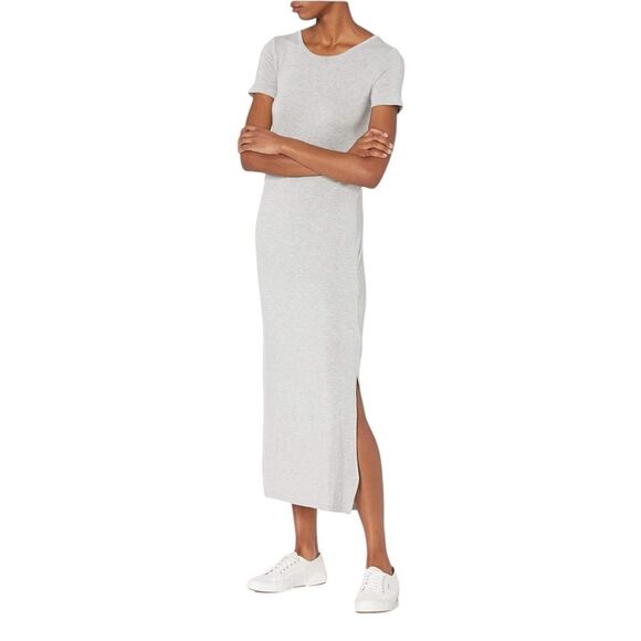 Daily Ritual Lived in Cotton Relaxed Fit Short Sleeve Crewneck Maxi Dress Large - Picture 1 of 12